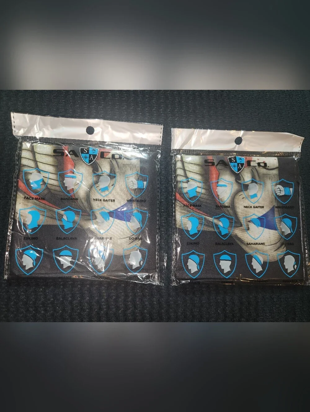 Set Of 2 Joker Face SA Neck Gaiters Face Shields Bandanas Fishing Must Have NEW